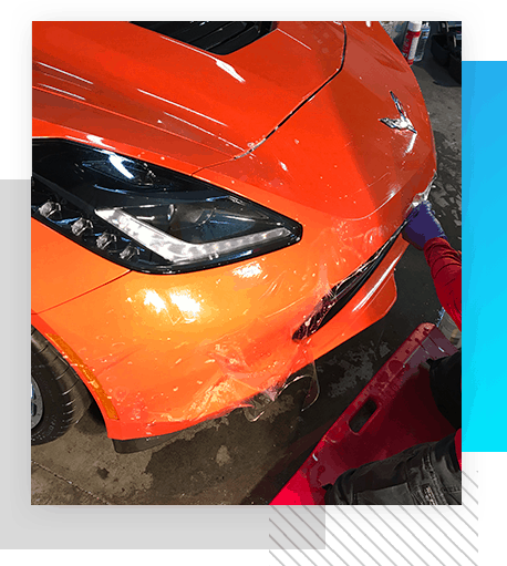 car paint protection film applied to a sports car