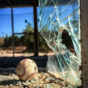Baseball Hitting Glass Window